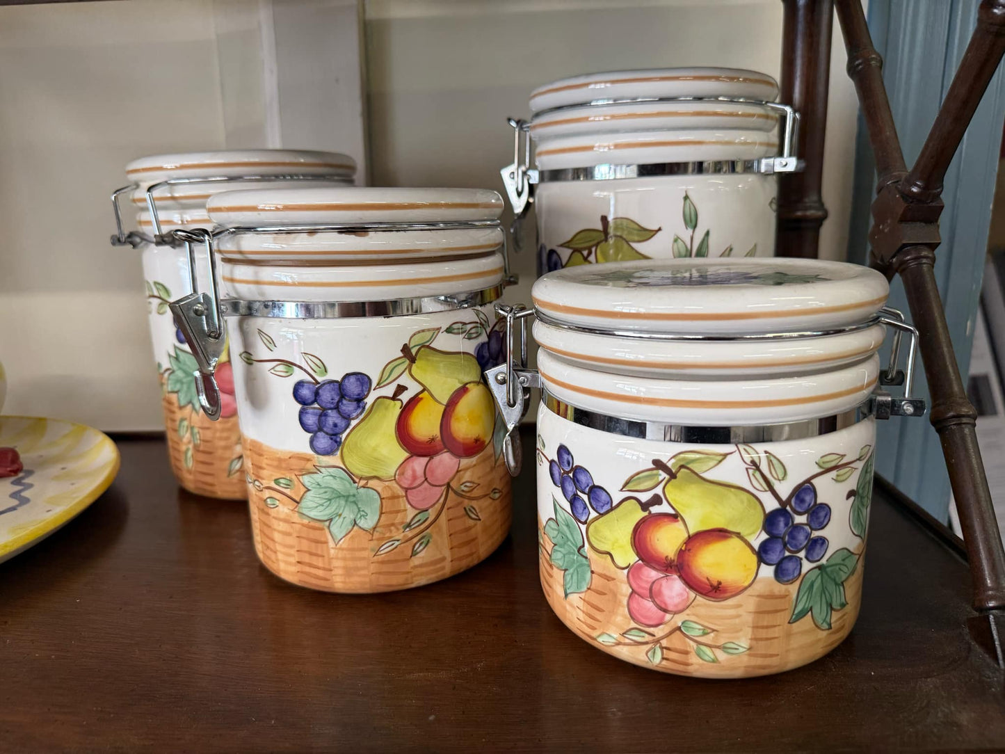 Cannister Set with Fruit Motif