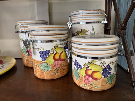 Cannister Set with Fruit Motif