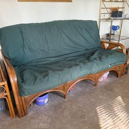 Bamboo Sofa with Zippered Cushion