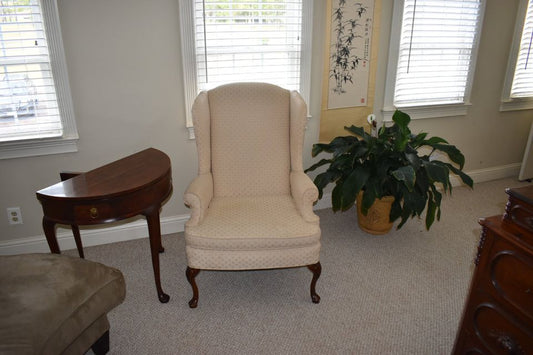 Cream Color Queen Anne Chair