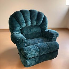 Large Blue Teal Rocker Recliner