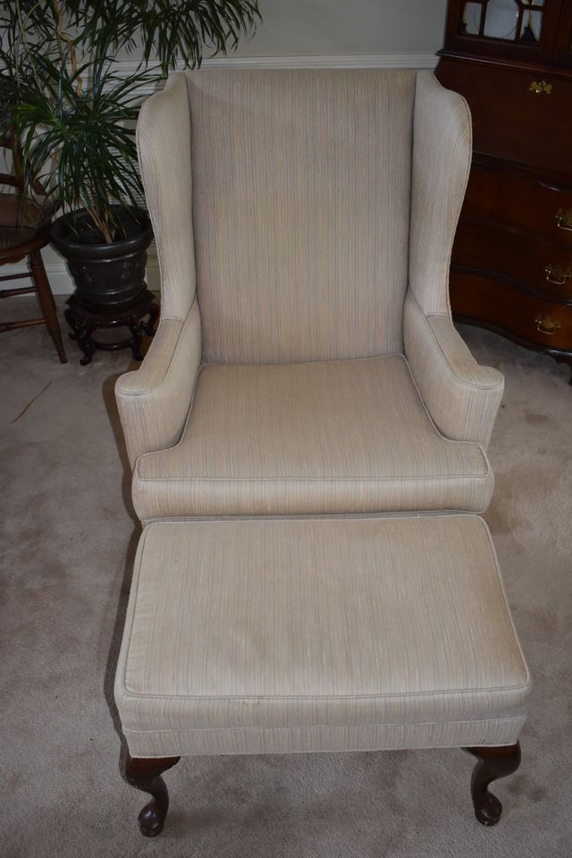 Queen Anne Chair and Ottoman