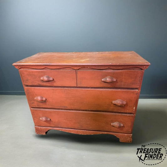 Red Three Drawer Chest